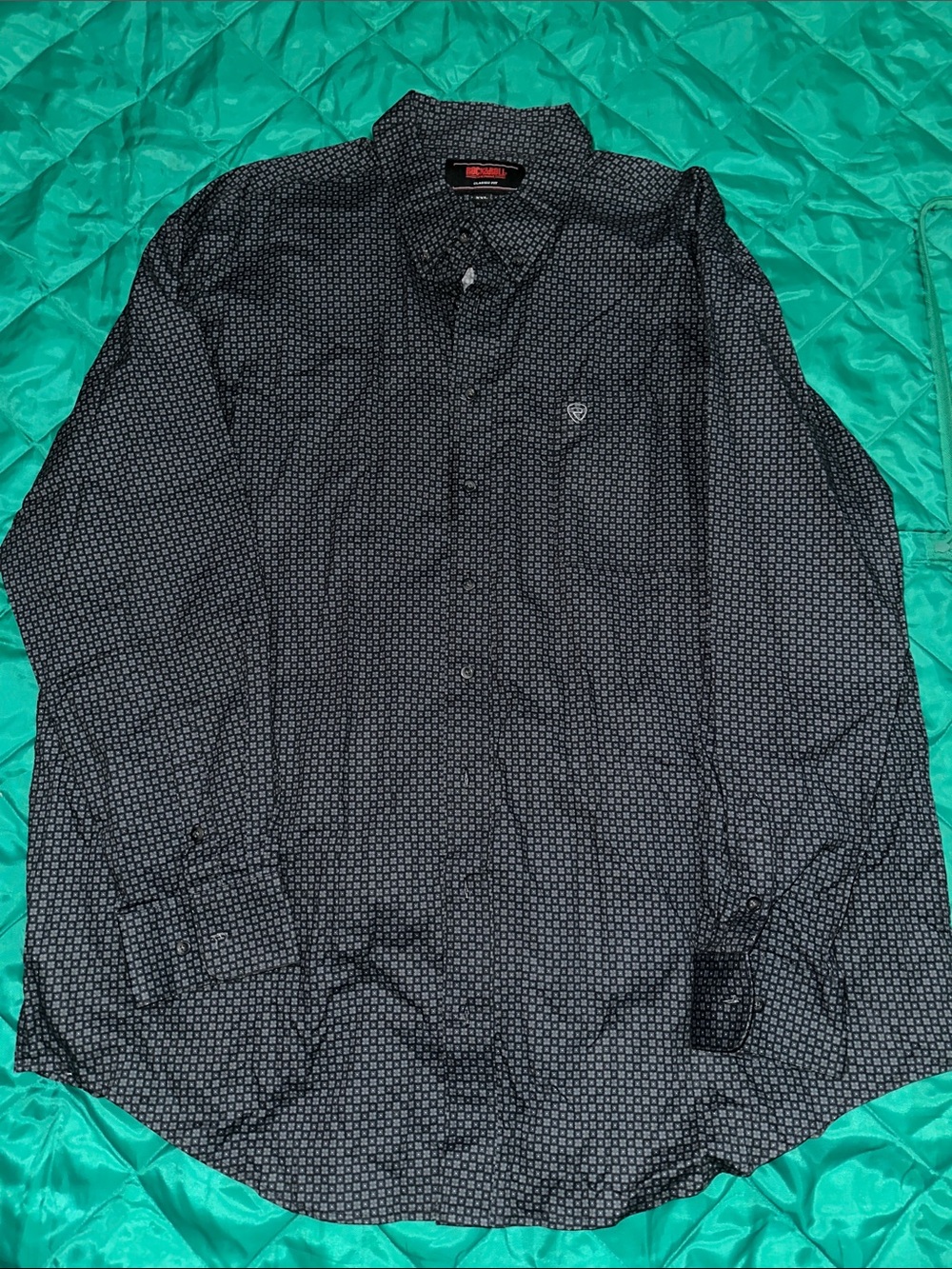 Men's Lightweight Black Patterned Shirt Jacket